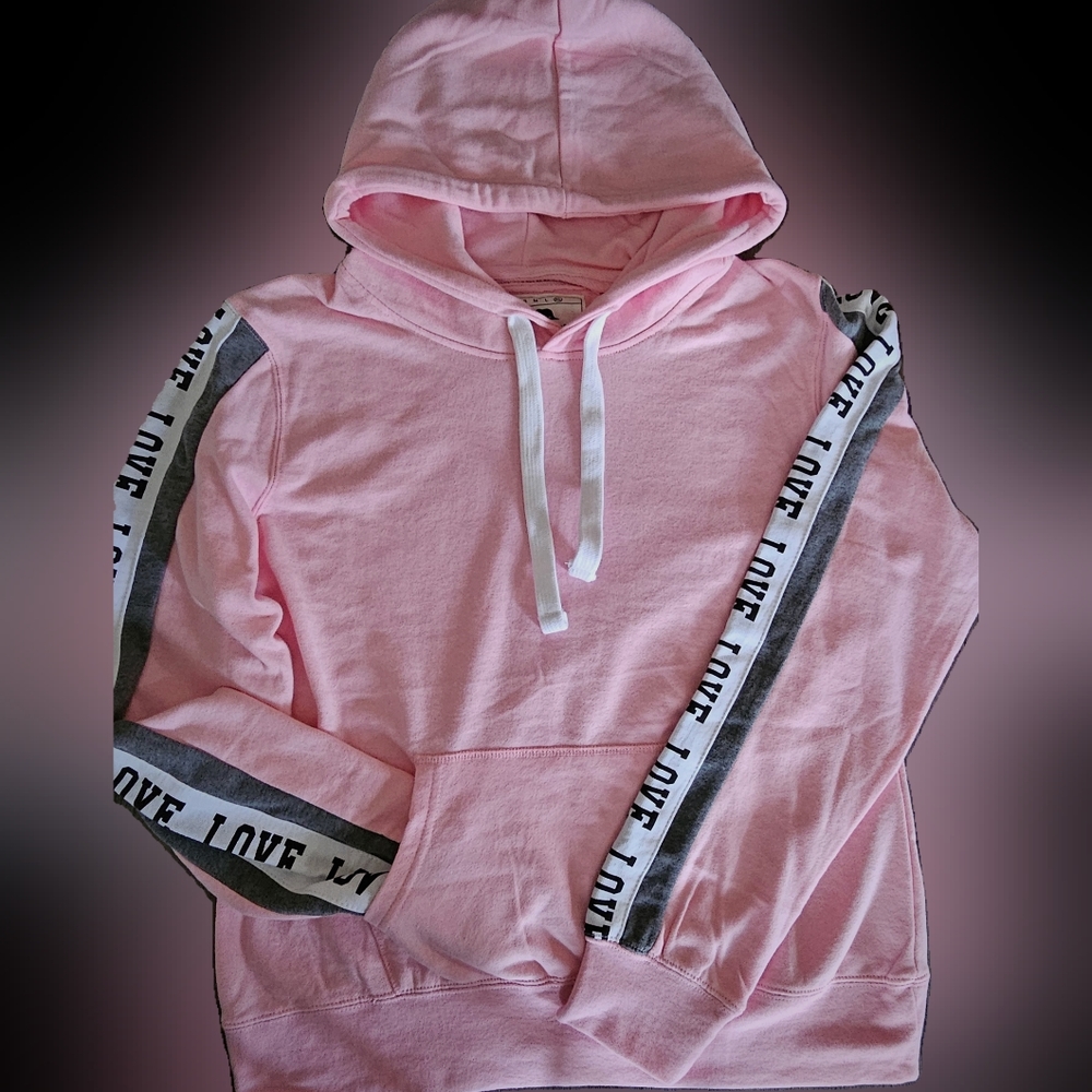 Pink Love Love Love sleeved Hoodie